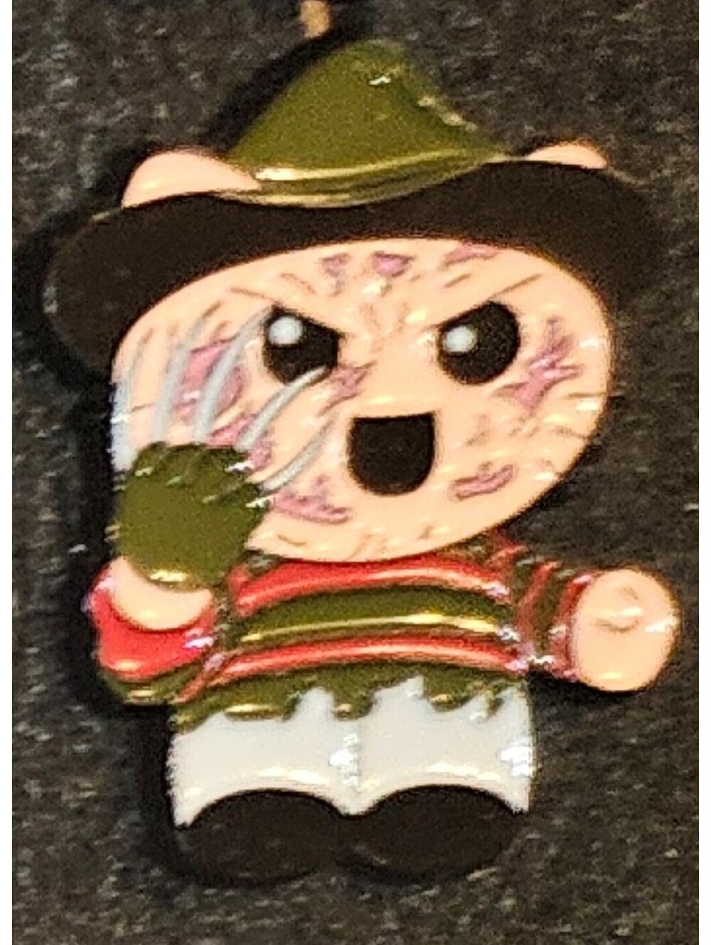 Hello Kitty pin As Freddy Kreuger - Halloween- Hat Jacket Vest Backpack Bag NEW